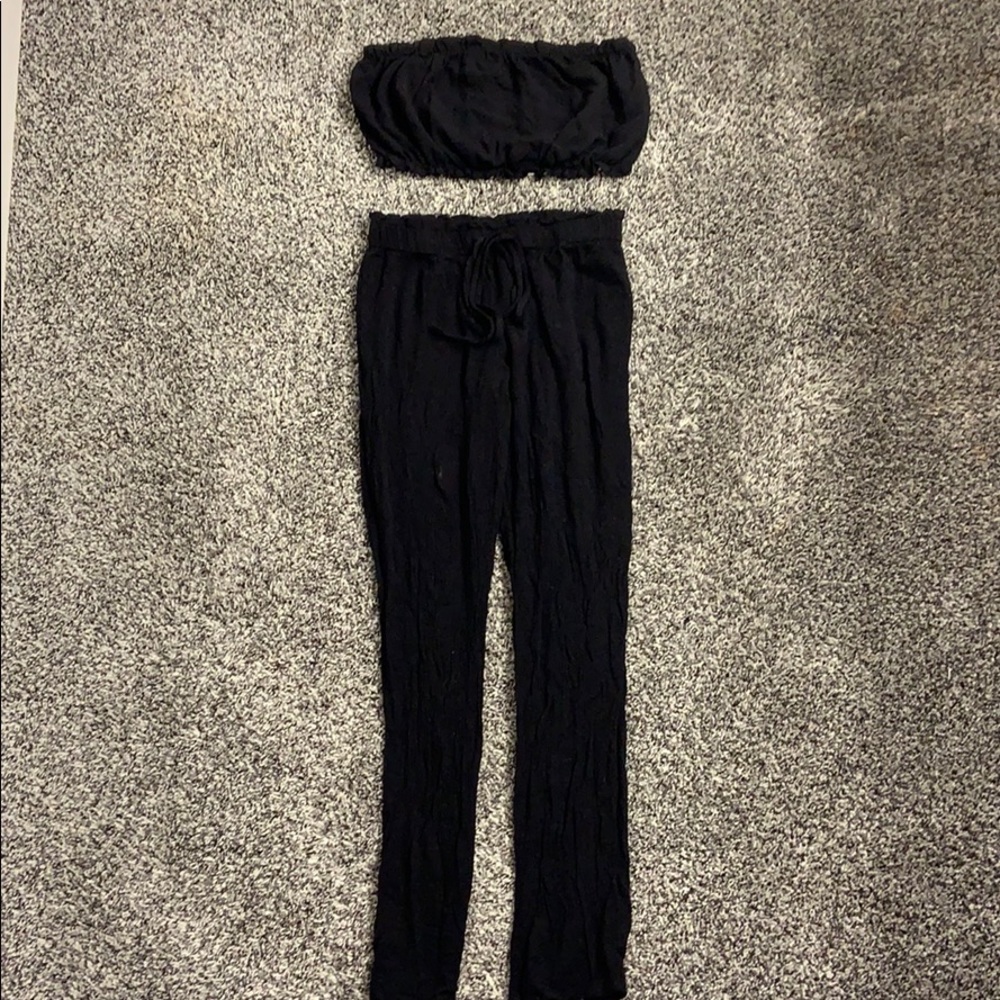Two piece black ootdfash set